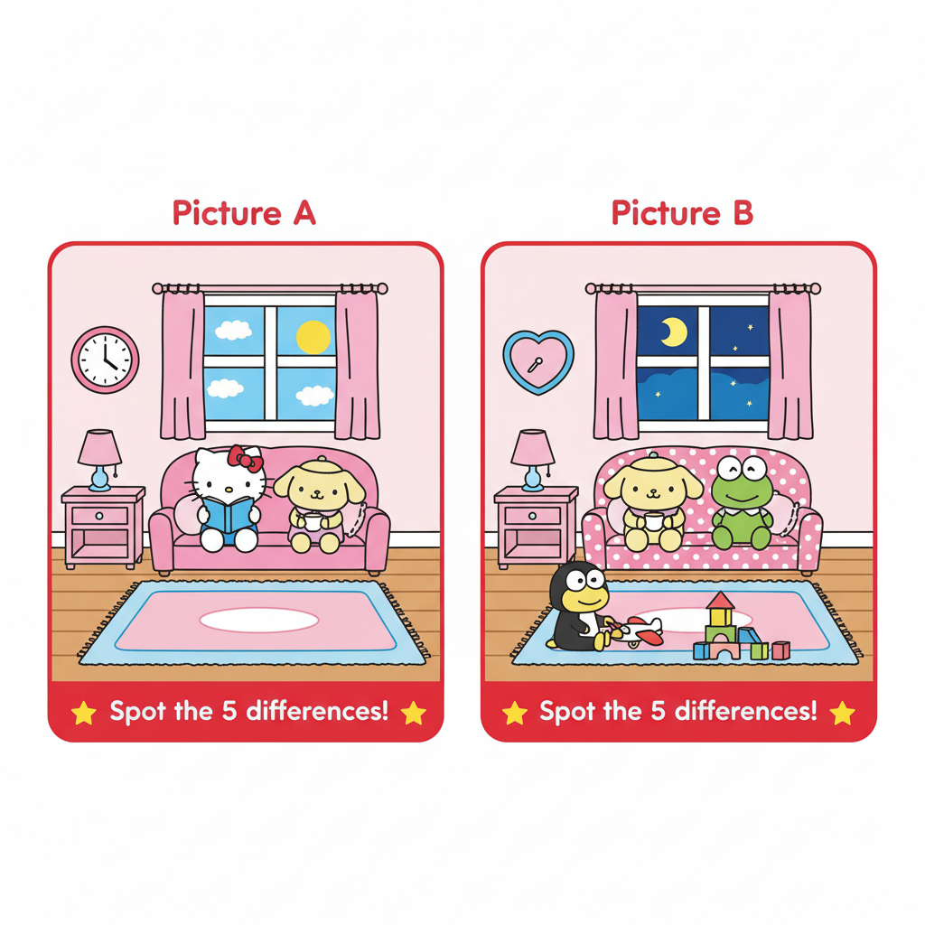 Living Room - Spot the 5 differences